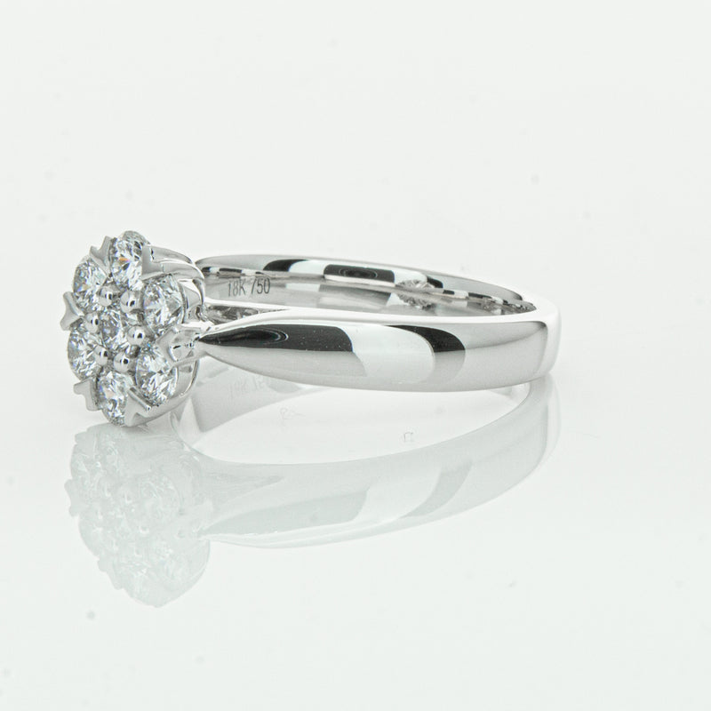 18ct White Gold .65ct Diamond Lotus Ring-Ring-Walker & Hall