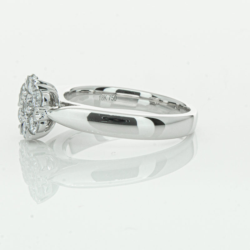 18ct White Gold .65ct Diamond Lotus Ring-Ring-Walker & Hall