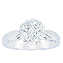 18ct White Gold .65ct Diamond Lotus Ring - Ring - Walker & Hall