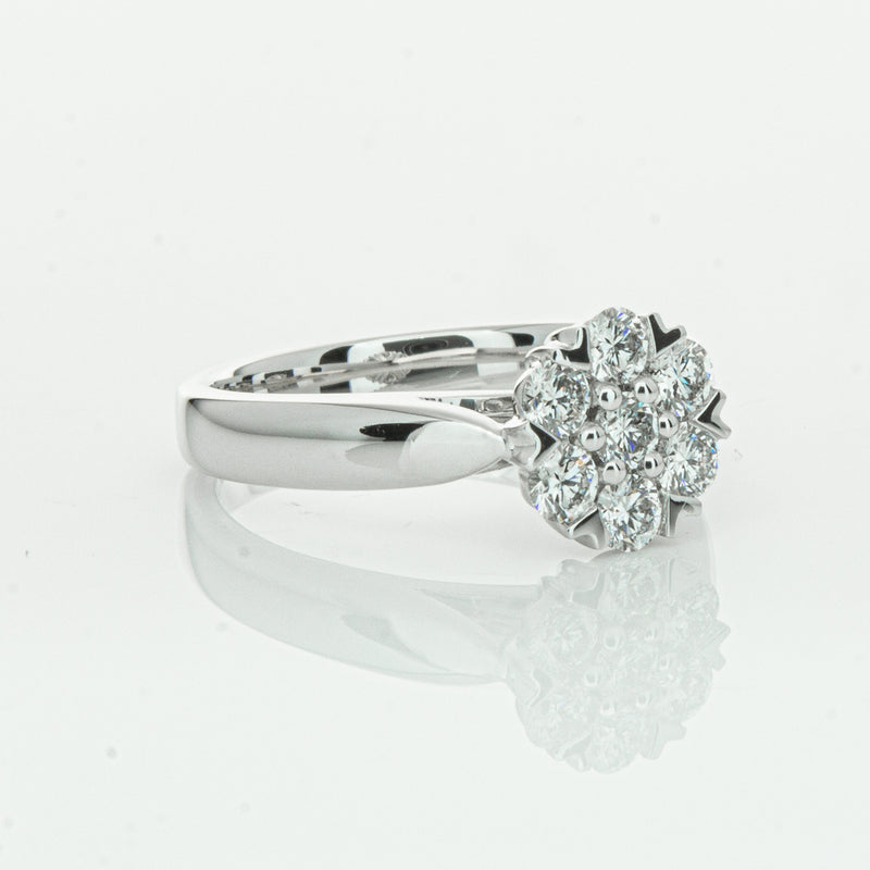 18ct White Gold .65ct Diamond Lotus Ring-Ring-Walker & Hall