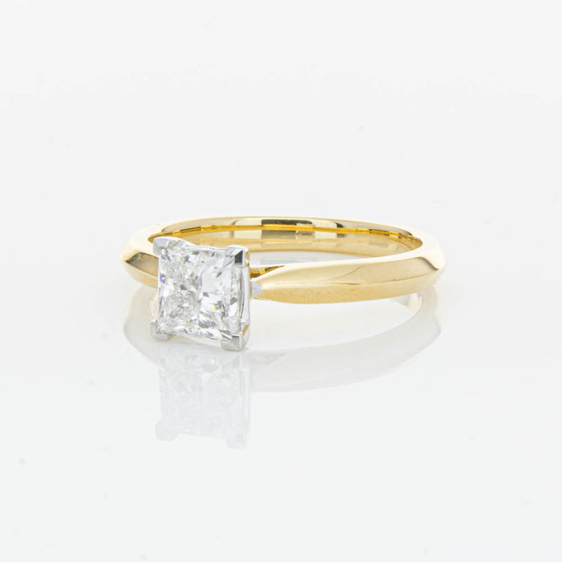 18ct Yellow Gold 1.00ct Princess Cut Diamond Venetian Ring-Ring-Walker & Hall