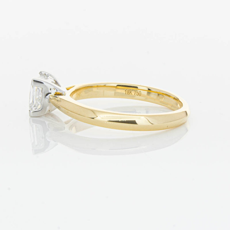 18ct Yellow Gold 1.00ct Princess Cut Diamond Venetian Ring-Ring-Walker & Hall