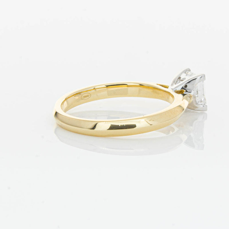 18ct Yellow Gold 1.00ct Princess Cut Diamond Venetian Ring-Ring-Walker & Hall