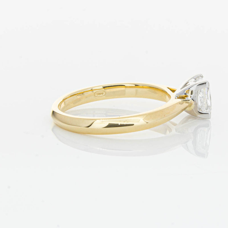 18ct Yellow Gold 1.00ct Princess Cut Diamond Venetian Ring-Ring-Walker & Hall