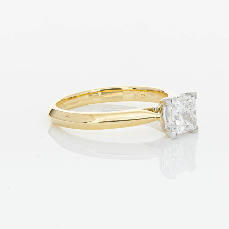 18ct Yellow Gold 1.00ct Princess Cut Diamond Venetian Ring-Ring-Walker & Hall