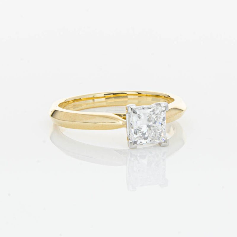 18ct Yellow Gold 1.00ct Princess Cut Diamond Venetian Ring-Ring-Walker & Hall