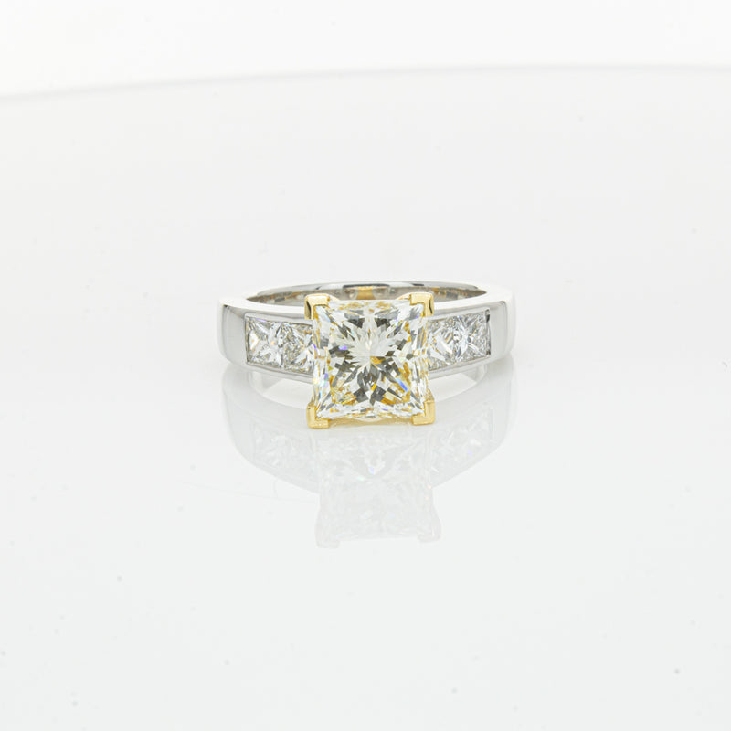 18ct White Gold Yellow Princess Cut Diamond Ring-Ring-Walker & Hall