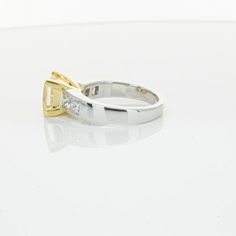 18ct White Gold Yellow Princess Cut Diamond Ring-Ring-Walker & Hall