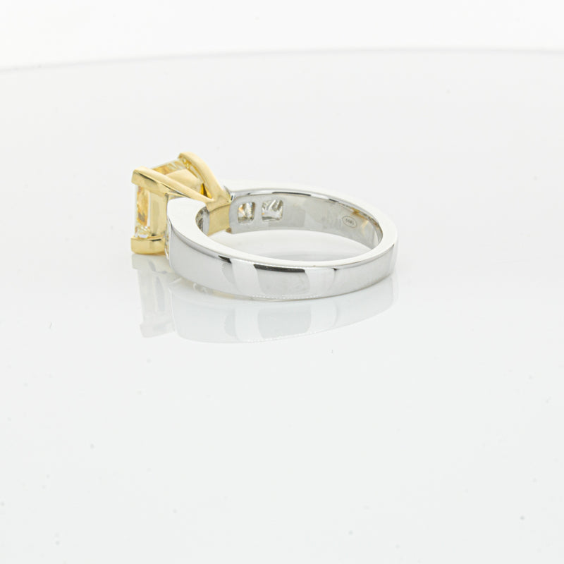 18ct White Gold Yellow Princess Cut Diamond Ring-Ring-Walker & Hall