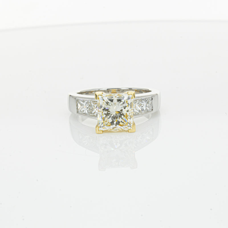 18ct White Gold Yellow Princess Cut Diamond Ring-Ring-Walker & Hall