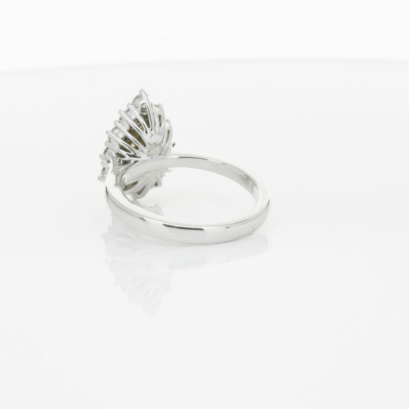 18ct White Gold Pear Cut Yellow Diamond Belle Ring-Ring-Walker & Hall