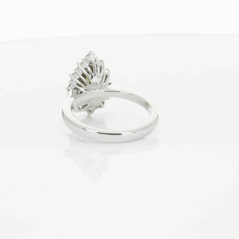 18ct White Gold Pear Cut Yellow Diamond Belle Ring-Ring-Walker & Hall