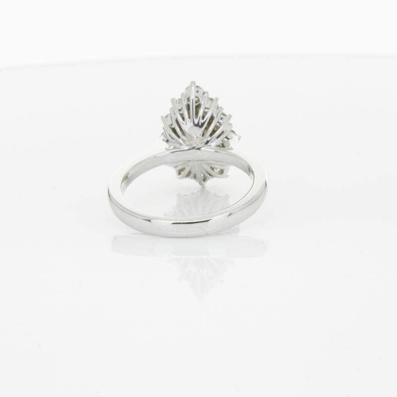 18ct White Gold Pear Cut Yellow Diamond Belle Ring-Ring-Walker & Hall