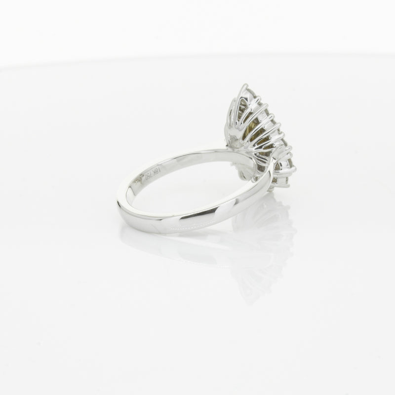 18ct White Gold Pear Cut Yellow Diamond Belle Ring-Ring-Walker & Hall