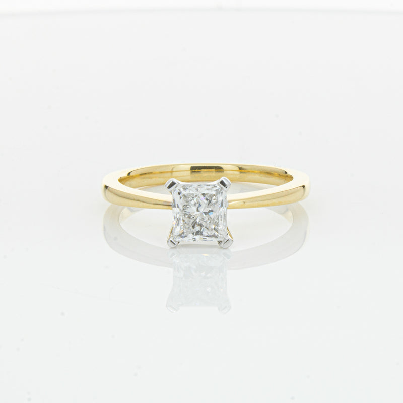 18ct Yellow Gold 1.00ct Princess Cut Diamond Royale Ring-Ring-Walker & Hall
