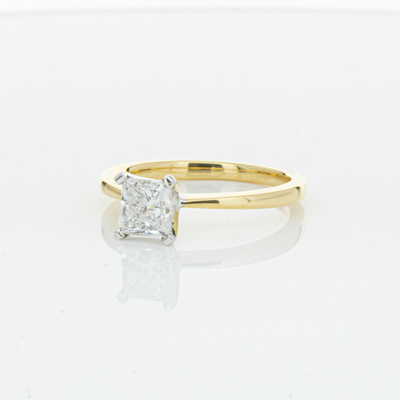 18ct Yellow Gold 1.00ct Princess Cut Diamond Royale Ring-Ring-Walker & Hall