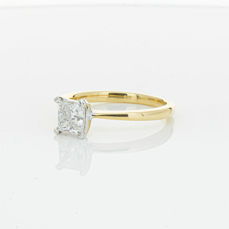 18ct Yellow Gold 1.00ct Princess Cut Diamond Royale Ring-Ring-Walker & Hall