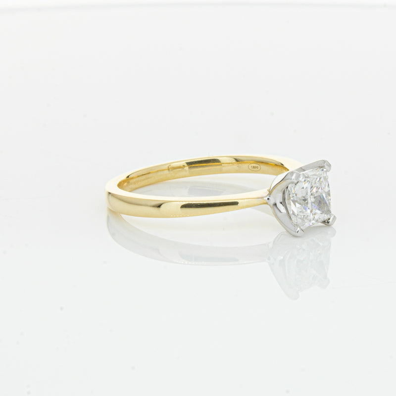 18ct Yellow Gold 1.00ct Princess Cut Diamond Royale Ring-Ring-Walker & Hall