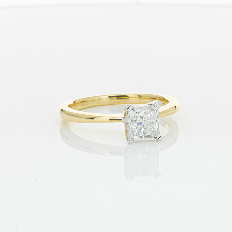 18ct Yellow Gold 1.00ct Princess Cut Diamond Royale Ring-Ring-Walker & Hall