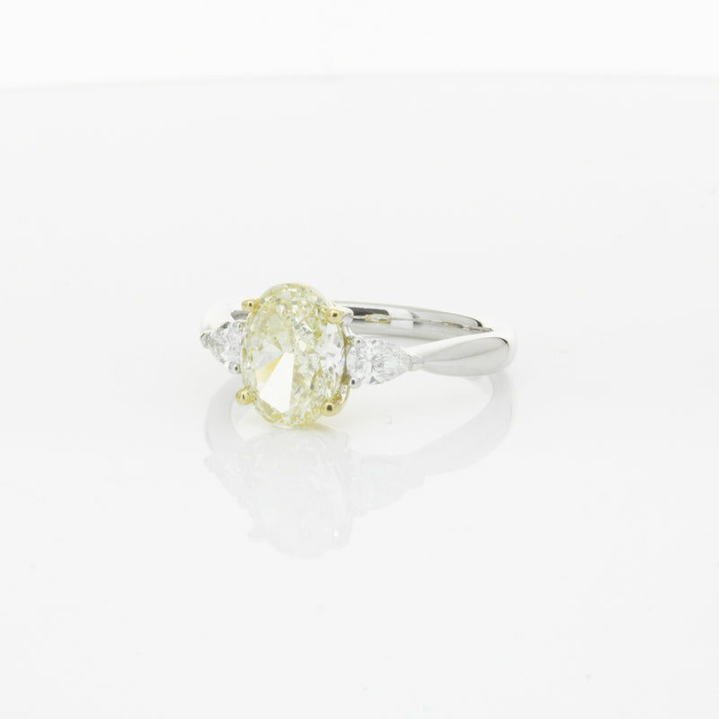 18ct White Gold Yellow Oval Cut Diamond Ayla Ring-Ring-Walker & Hall