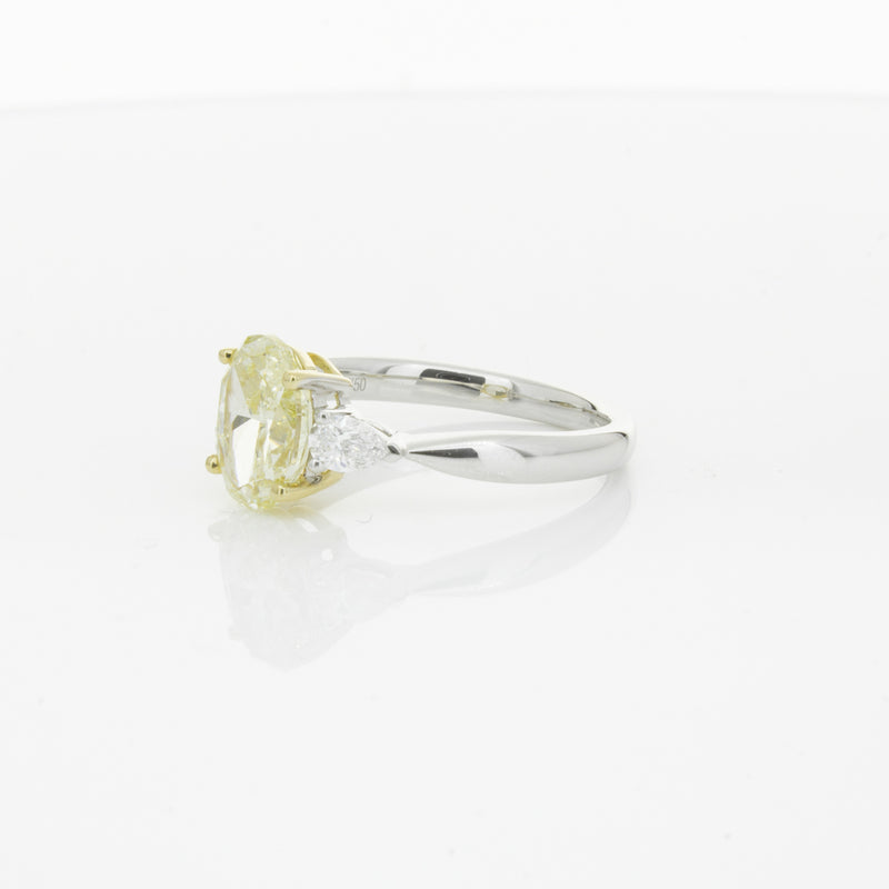 18ct White Gold Yellow Oval Cut Diamond Ayla Ring-Ring-Walker & Hall