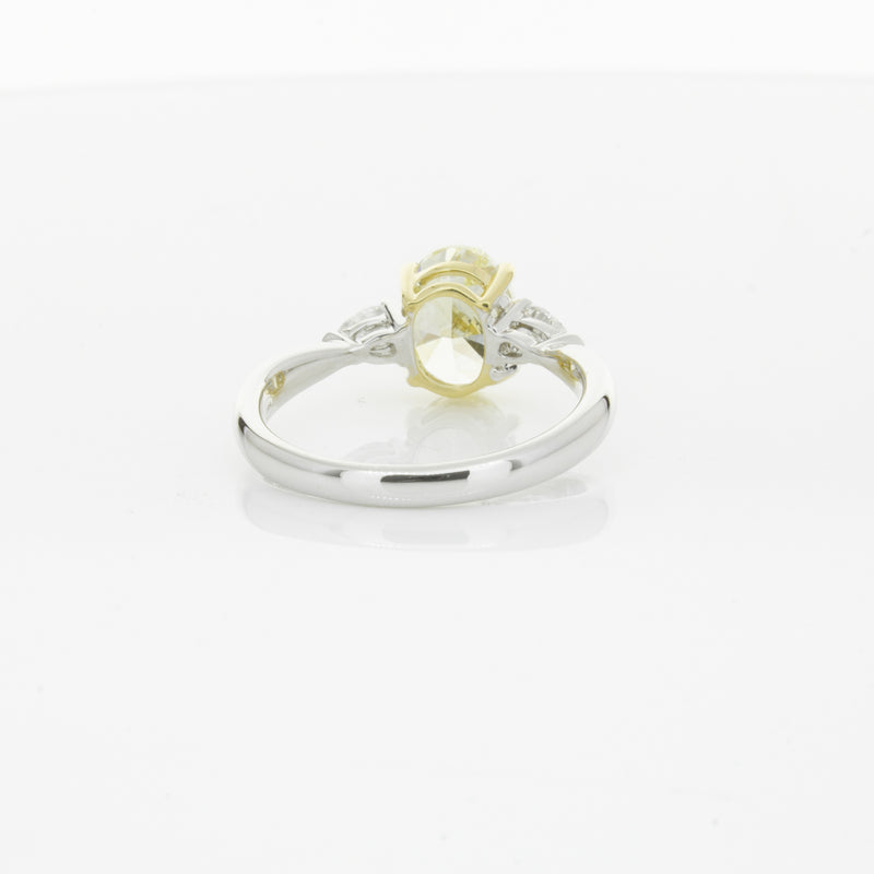 18ct White Gold Yellow Oval Cut Diamond Ayla Ring-Ring-Walker & Hall