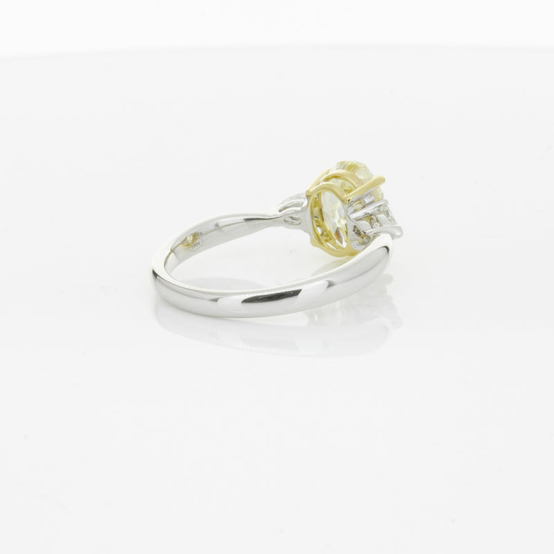 18ct White Gold Yellow Oval Cut Diamond Ayla Ring-Ring-Walker & Hall