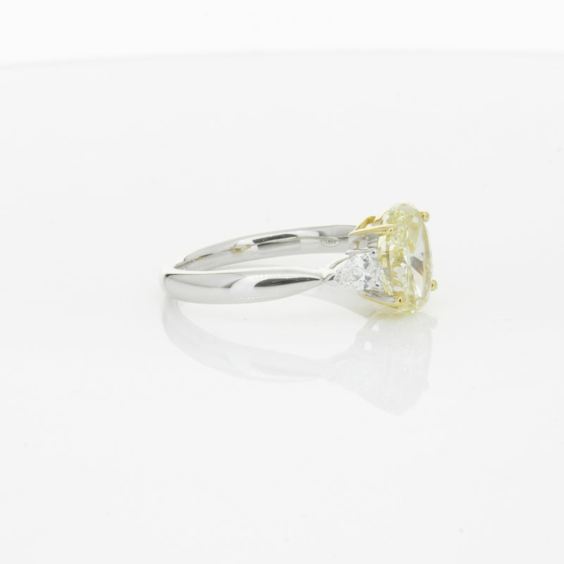 18ct White Gold Yellow Oval Cut Diamond Ayla Ring-Ring-Walker & Hall