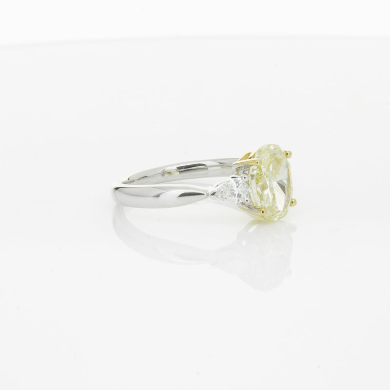 18ct White Gold Yellow Oval Cut Diamond Ayla Ring-Ring-Walker & Hall