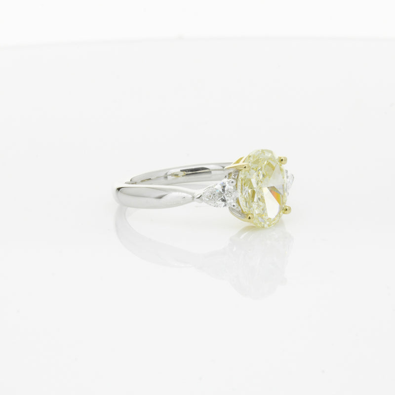 18ct White Gold Yellow Oval Cut Diamond Ayla Ring-Ring-Walker & Hall