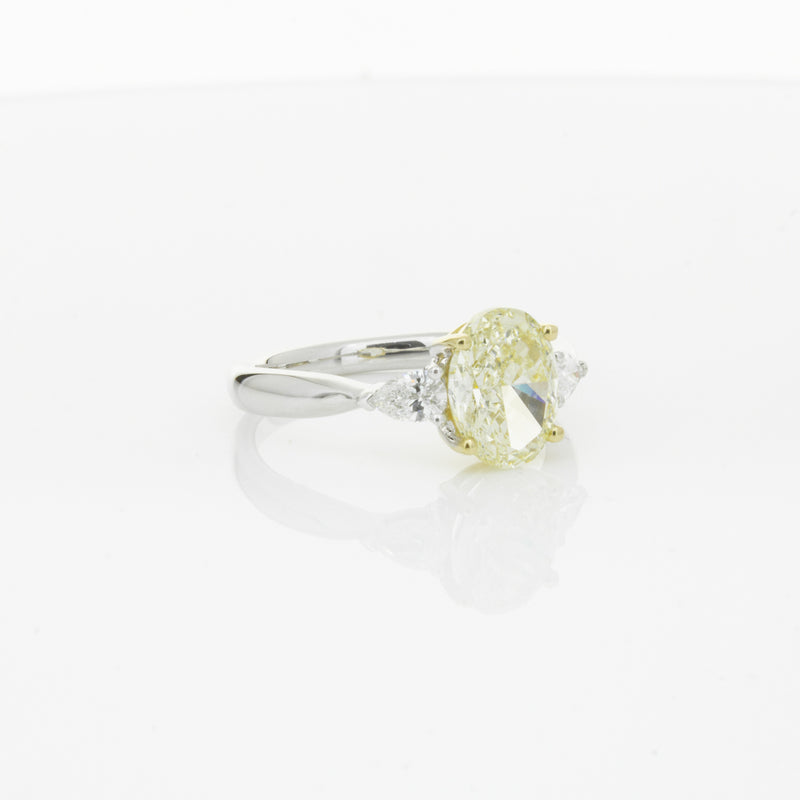 18ct White Gold Yellow Oval Cut Diamond Ayla Ring-Ring-Walker & Hall