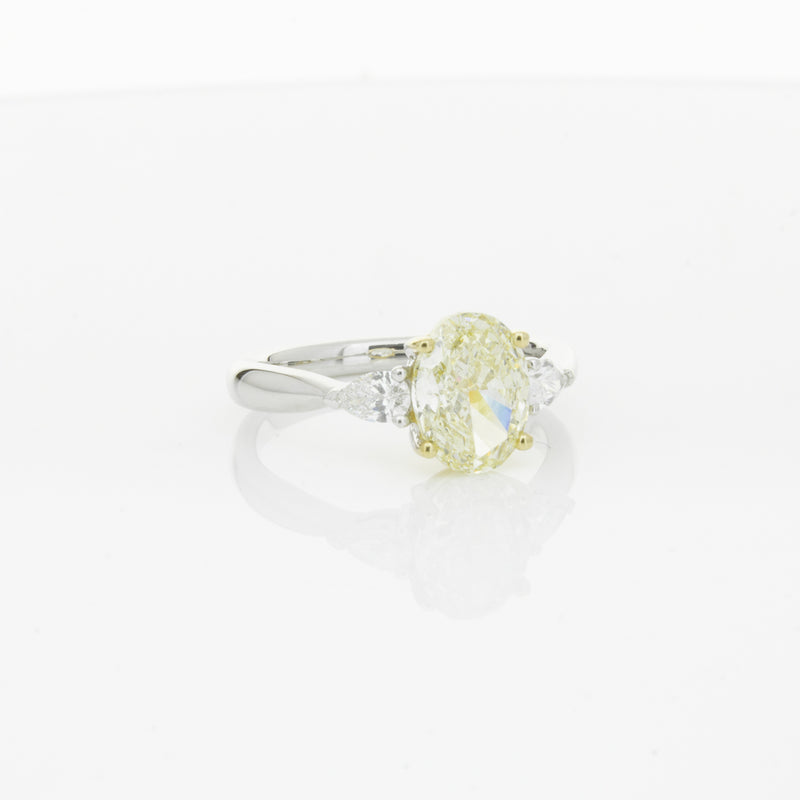 18ct White Gold Yellow Oval Cut Diamond Ayla Ring-Ring-Walker & Hall