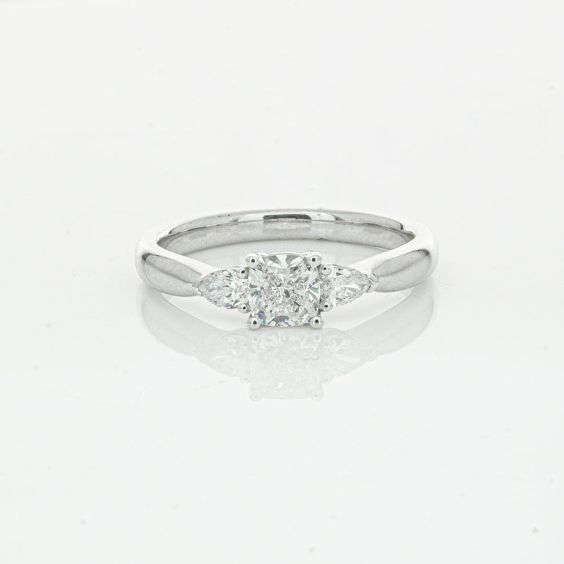 18ct White Gold .50ct Cushion Cut Diamond Ayla Ring-Ring-Walker & Hall
