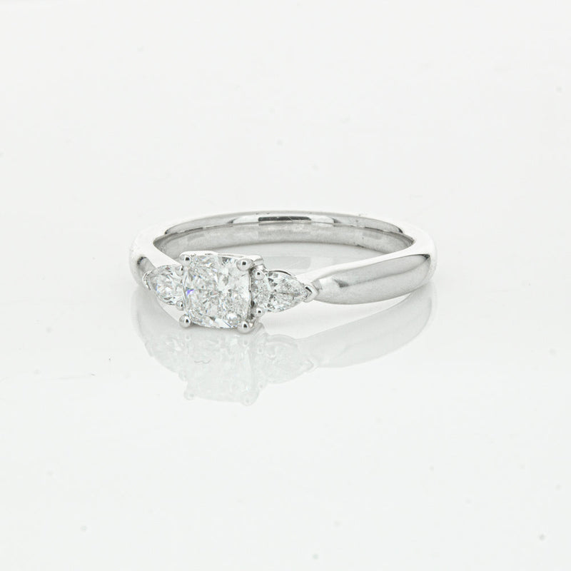 18ct White Gold .50ct Cushion Cut Diamond Ayla Ring-Ring-Walker & Hall