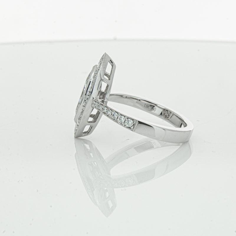 18ct White Gold Marquise Cut Diamond Ring-Ring-Walker & Hall