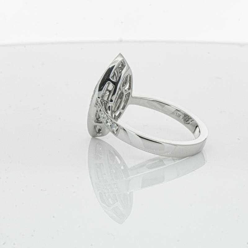 18ct White Gold Marquise Cut Diamond Ring-Ring-Walker & Hall