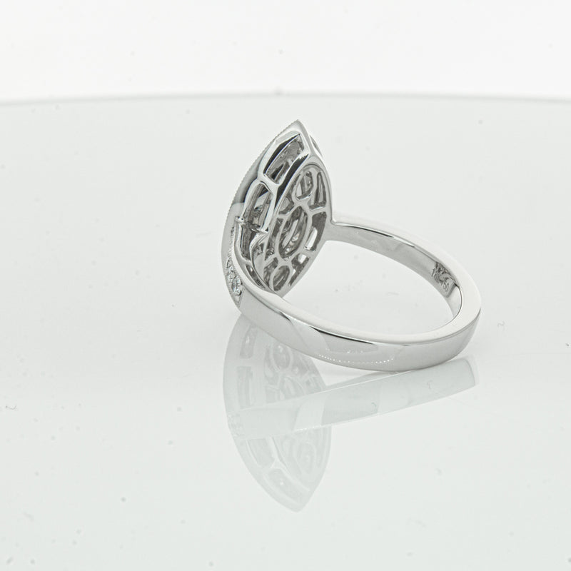 18ct White Gold Marquise Cut Diamond Ring-Ring-Walker & Hall