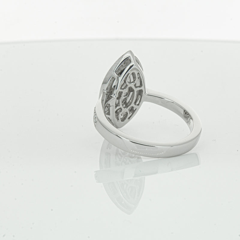 18ct White Gold Marquise Cut Diamond Ring-Ring-Walker & Hall
