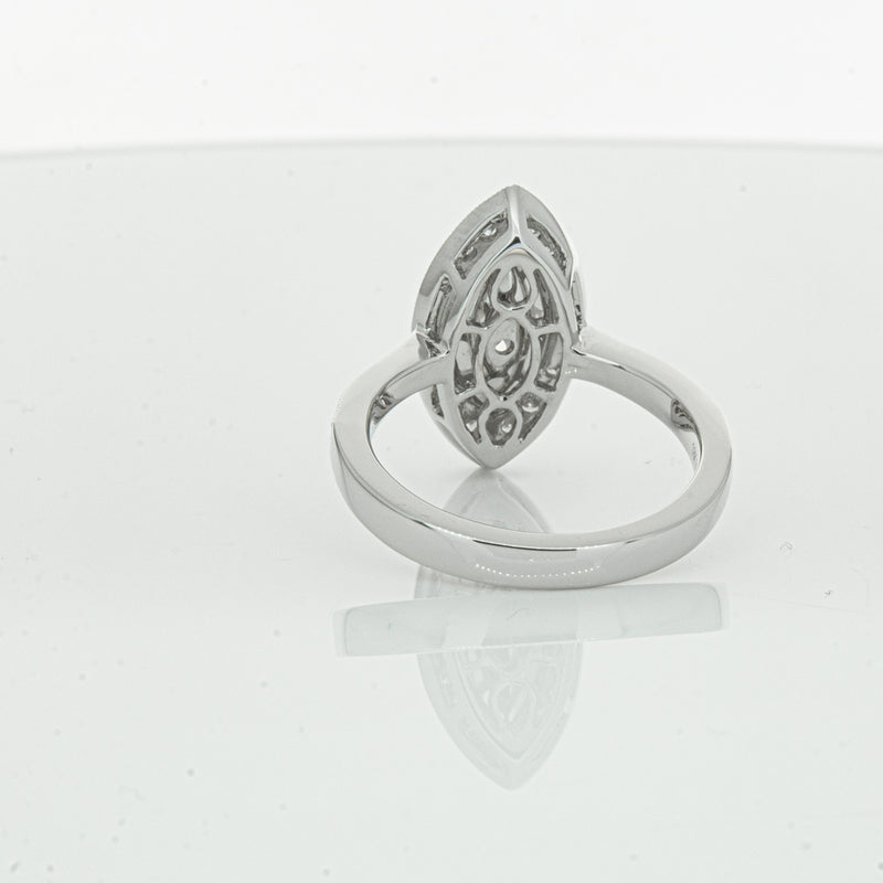 18ct White Gold Marquise Cut Diamond Ring-Ring-Walker & Hall