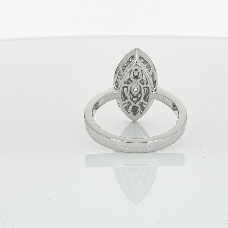 18ct White Gold Marquise Cut Diamond Ring-Ring-Walker & Hall