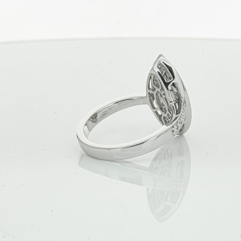 18ct White Gold Marquise Cut Diamond Ring-Ring-Walker & Hall