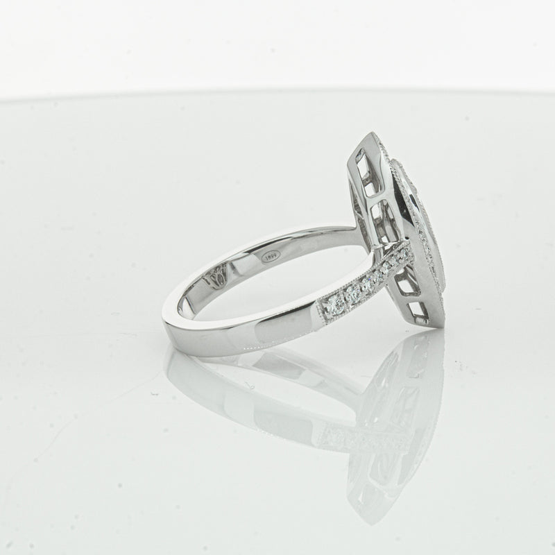 18ct White Gold Marquise Cut Diamond Ring-Ring-Walker & Hall
