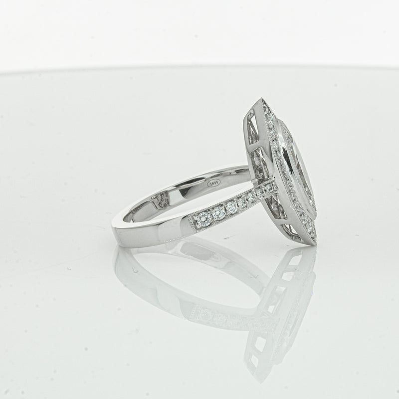 18ct White Gold Marquise Cut Diamond Ring-Ring-Walker & Hall