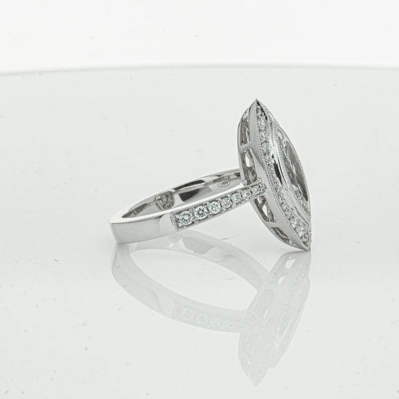 18ct White Gold Marquise Cut Diamond Ring-Ring-Walker & Hall