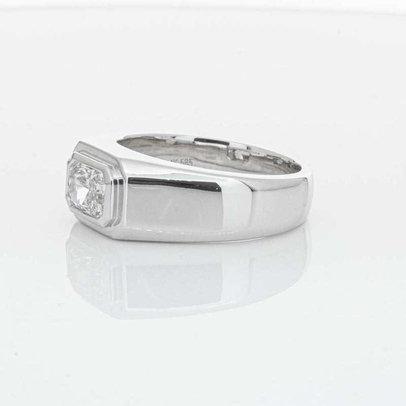14ct White Gold Radiant Cut Diamond Ring-Ring-Walker & Hall