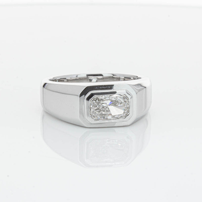 14ct White Gold Radiant Cut Diamond Ring-Ring-Walker & Hall