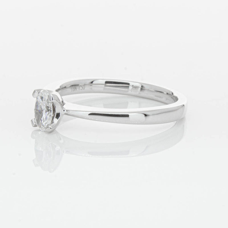 18ct White Gold .30ct Oval Cut Diamond Royale Ring-Ring-Walker & Hall