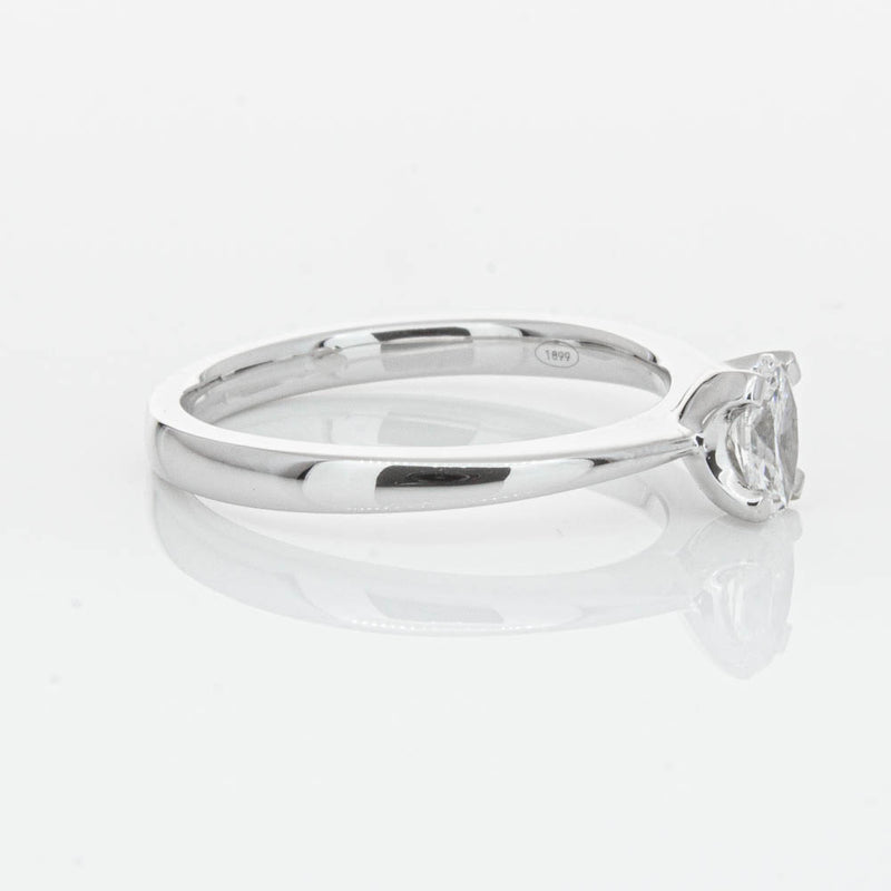 18ct White Gold .30ct Oval Cut Diamond Royale Ring-Ring-Walker & Hall