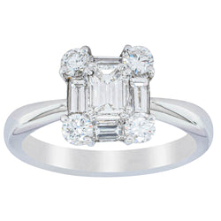 Deja Vu 18ct White Gold .40ct Emerald Cut Diamond Ring - Ring - Walker & Hall