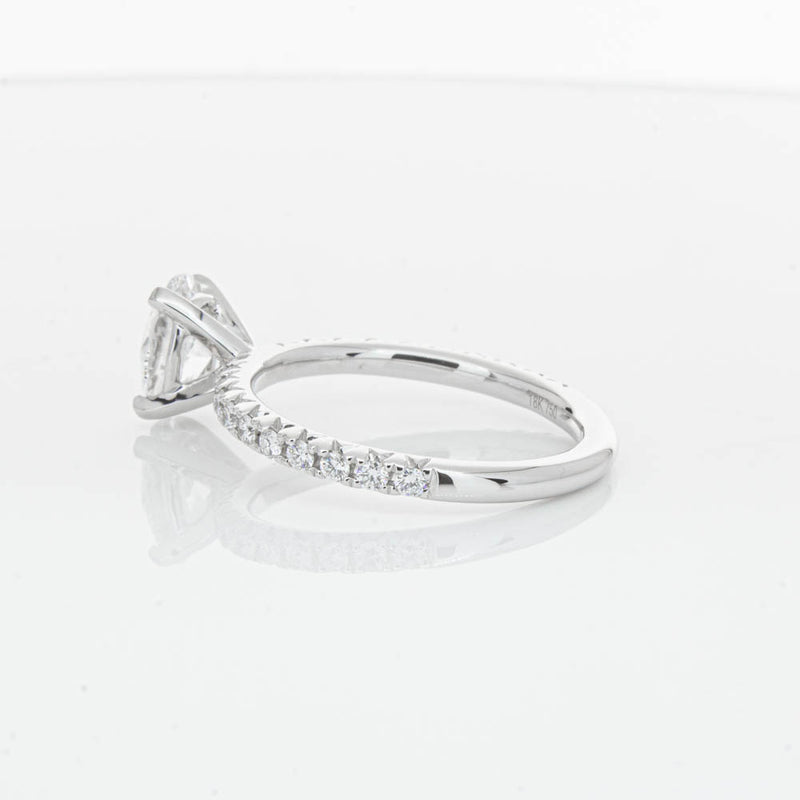 18ct White Gold 1.01ct Oval Cut Diamond Comet Ring-Ring-Walker & Hall